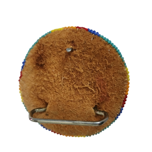 SOUTHWESTERN BEADED CIRCULAR BELT BUCKLE